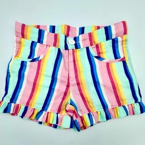 Ruffle Butts Multicolor Striped High Waist Shorts
